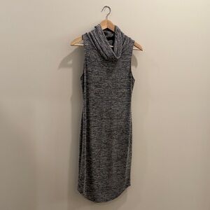 Leith Gray Cowl Neck Sleeveless Knit Midi Dress